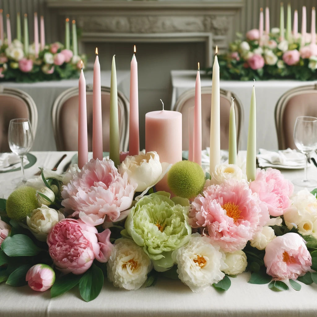 Candy Floss Taper Dinner Candlesticks