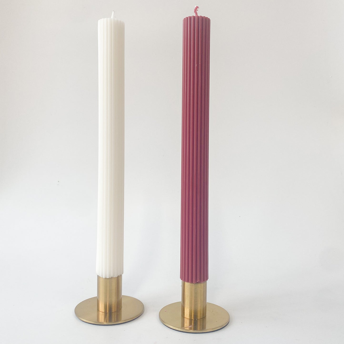 Ribbed Dinner Candle Set