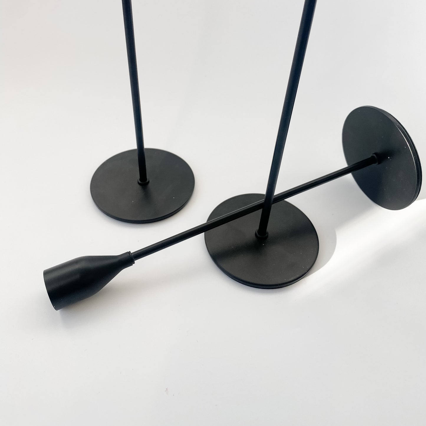 Tall Candle Holder Black Matt