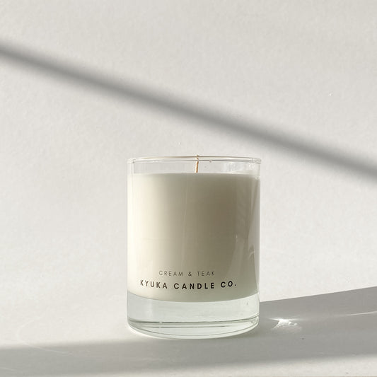 Cream & Teak Scented Candle