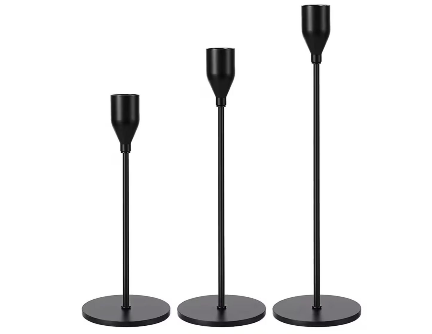 Tall Candle Holder Black Matt