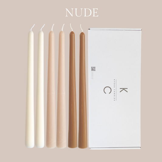 Nude Mixed Box Tapered Dinner Candles