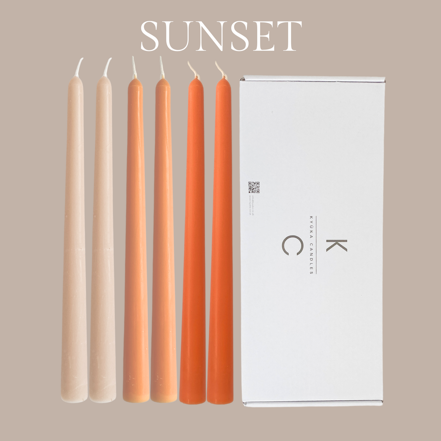 Sunset Mixed Box Tapered Dinner Candles