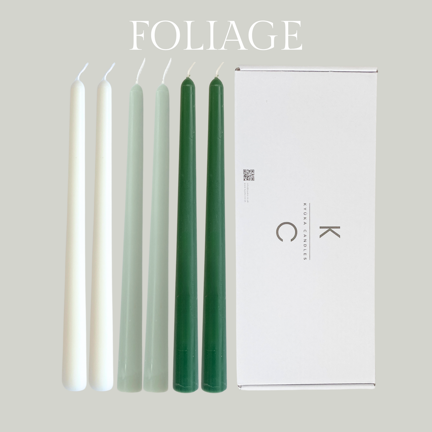 Foilage Mixed Box Tapered Dinner Candles